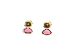 Boucles d'oreilles Or jaune Tourmaline Diamants