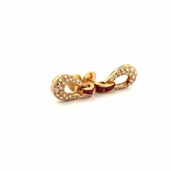 Boucles d'oreilles or jaune 18 k Rubis & Diamants
