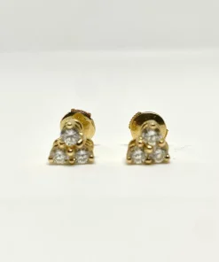 Boucles d’oreilles or jaune diamants