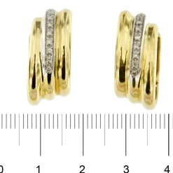 Boucles d'oreilles or jaune diamants