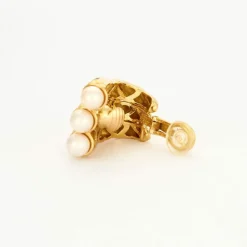 Boucles d'oreilles or jaune, rubis, émeraudes, saphirs et perles