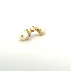 Boucles d'oreilles Or Jaune 18k & Perles