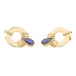 Boucles d'oreilles Or jaune Cordiérite