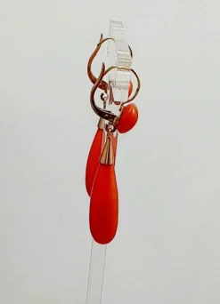 Boucles d'oreilles Or jaune Corail