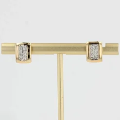 Boucles d'oreilles or jaune diamants modernes