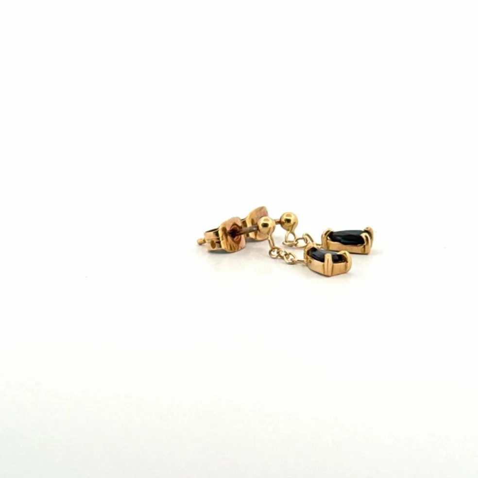 Boucles D'oreilles Or Jaune 18k & Topaze