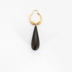 Boucles d'oreilles or jaune goutte d'ébène