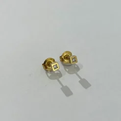 Boucles d’oreilles or jaune diamant