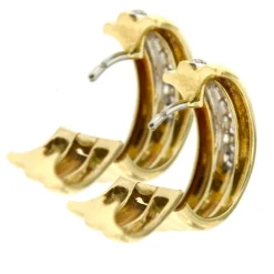 Boucles d'oreilles or jaune diamants