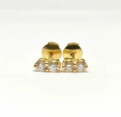 Boucles d’oreilles or jaune et diamants