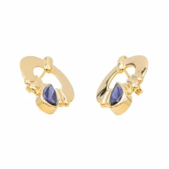 Boucles d'oreilles Or jaune Cordiérite