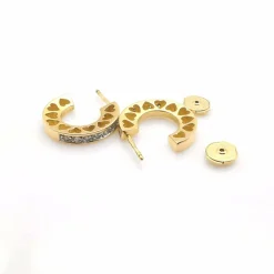 Boucles d'oreilles or jaune 18 diamants