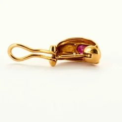 Boucles d'Oreilles Or Jaune et Rubis