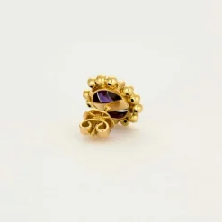 Boucles d'oreilles or jaune et améthystes