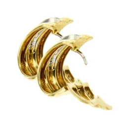 Boucles d'oreilles or jaune diamants