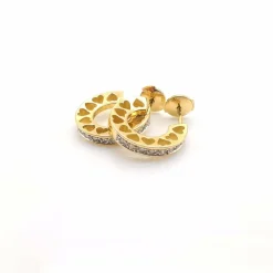 Boucles d'oreilles or jaune 18 diamants