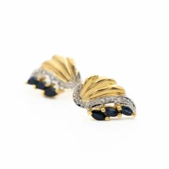 Boucles d'oreilles Or jaune Saphir