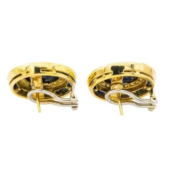 Boucles d'oreilles Or jaune Saphir