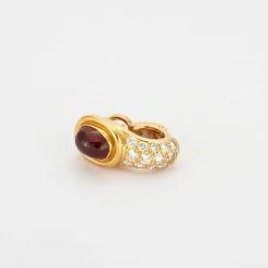 Boucles d'oreilles or jaune, diamants