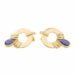 Boucles d'oreilles Or jaune Cordiérite