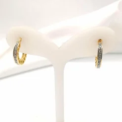 Boucles d'oreilles or jaune 18 diamants