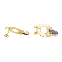 Boucles d'oreilles Or jaune Cordiérite