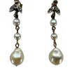 Boucles d’oreilles or perles diamants vers 1900