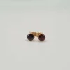 Boucles d'oreilles or rose grenat rouge