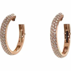 Boucles d'oreilles or rose pavage Diamants