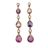 Boucles d'oreilles or rose saphirs diamants