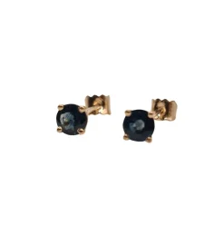 Boucles d’oreilles or rose et saphir