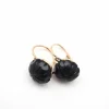 Boucles d'oreilles or rose et jais noir