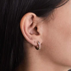 Boucles d'oreilles or rose 18 carats saphirs et diamants