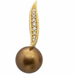 Boucles d'oreilles Or rose Perle Diamant
