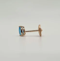 Boucles d'oreilles or rose serties de topazes