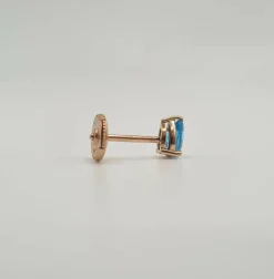 Boucles d'oreilles or rose serties de topazes