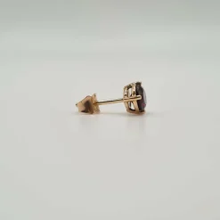 Boucles d'oreilles or rose grenat rouge