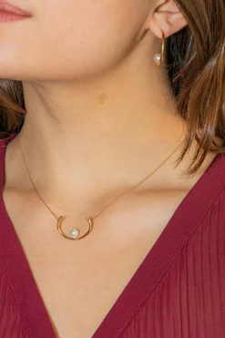 Boucles d'oreilles Or rose Perle