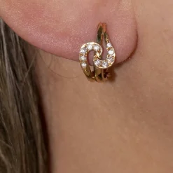 Boucles d'oreilles originales 1955 en Or et Diamant
