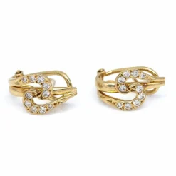 Boucles d'oreilles originales 1955 en Or et Diamant