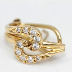 Boucles d'oreilles originales 1955 en Or et Diamant