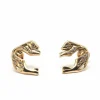Boucles d'oreilles panthère or jaune et diamants