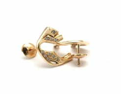 Boucles d'oreilles panthère or jaune et diamants
