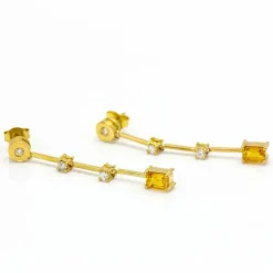 Boucles d'oreilles PAPARADSHA or jaune