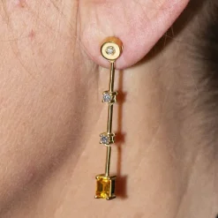 Boucles d'oreilles PAPARADSHA or jaune