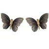 Boucles d'oreilles papillons en or, émail et diamants