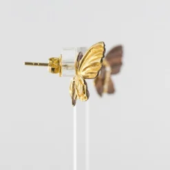 Boucles d'oreilles papillons émail diamants