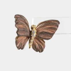 Boucles d'oreilles papillons émail diamants