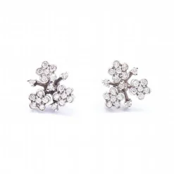 Boucles d'oreilles PASQUALE BRUNI Or blanc fleur de Diamants
