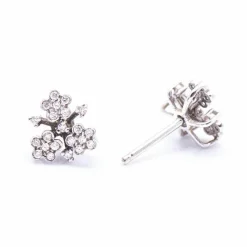 Boucles d'oreilles PASQUALE BRUNI Or blanc fleur de Diamants